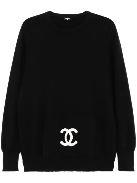 CHANEL Pre-Owned 1990-2000s crew-neck jumper Black 143979