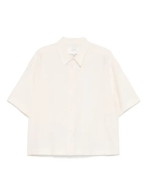 Studio Nicholson short-sleeve shirt Neutrals SANKOSNM1267MINIMALMATELASSEMILK