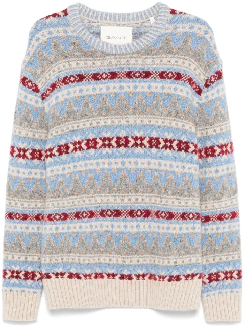 Gant fair-isle crew-neck sweater Blue 8040208