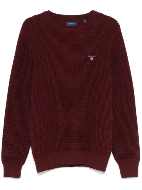Gant textured cotton sweater Red 8030145
