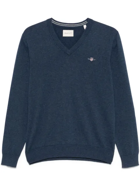 Gant cotton V-neck sweater Blue 8030562