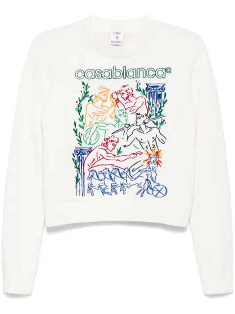 Casablanca embroidered jumper White WPS25KW86001