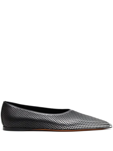 Alaïa degradé-effect mesh ballerina shoes Silver AA3A044CK294