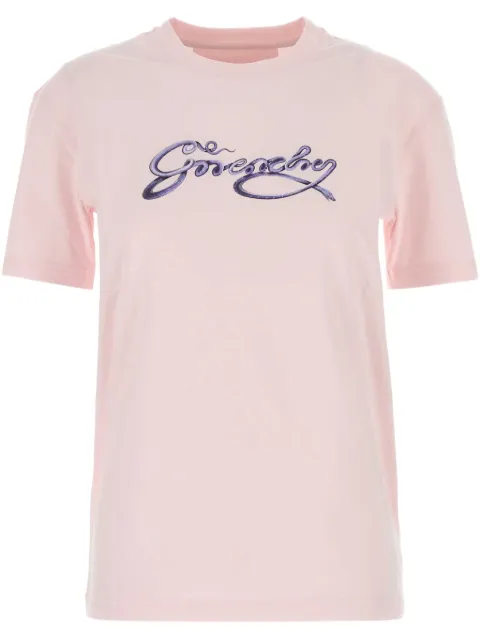 Givenchy logo-embroidered T-shirt Pink BW70EKP705