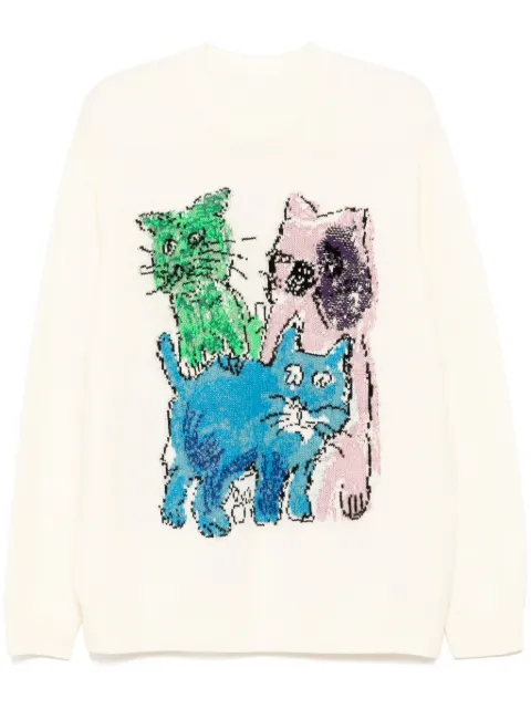 JNBY cat-printed jumper White 5P1314830