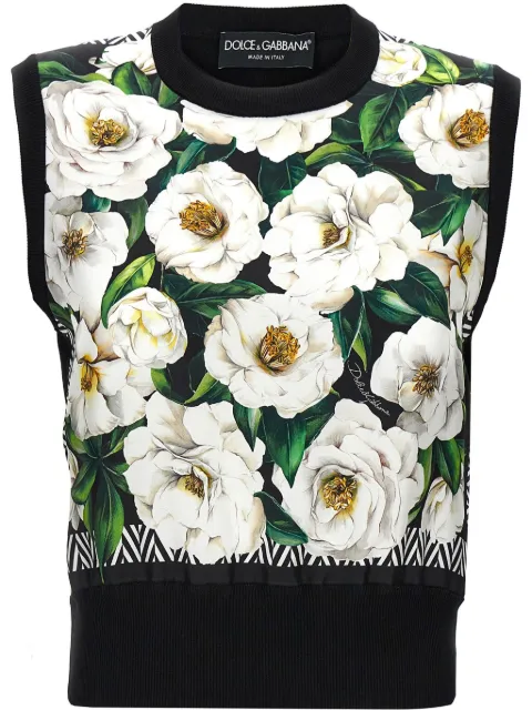 Dolce & Gabbana floral-print vest Black FXT43TJBSK9