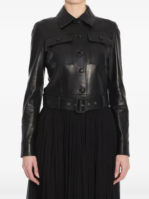 Saint Laurent cropped leather jacket Black 815645YCRO2
