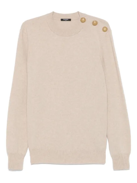 Balmain buttoned sweater Neutrals FH1KD010KI87