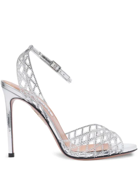 Aquazzura 105mm leather sandals Silver LMEHIGS0PSY