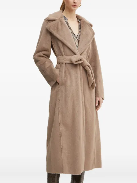 GUESS USA belted wide-lapels coat Brown W4BL02WGHM0