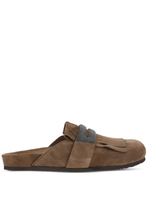 Brunello Cucinelli Monili-embellished loafer mules Brown MZSFG2877C7495