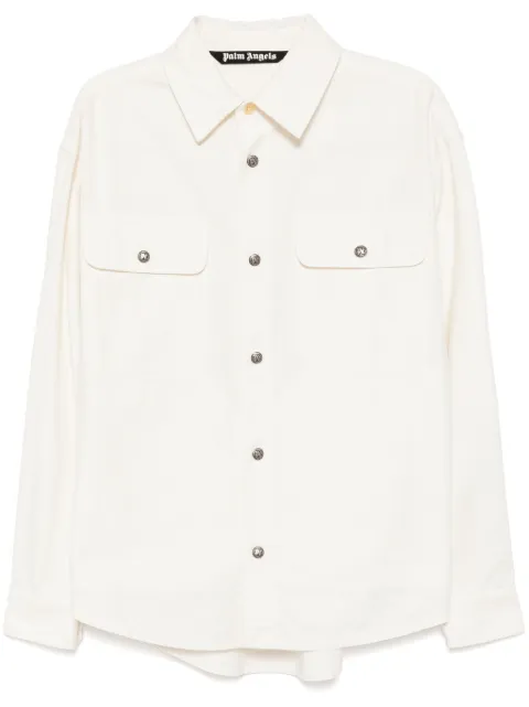 Palm Angels cotton overshirt Neutrals PMES037S25FAB0010303
