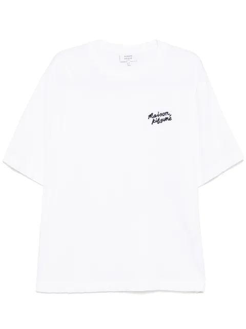 Maison Kitsuné handwriting embroidered T-shirt White OM00123KJ0119