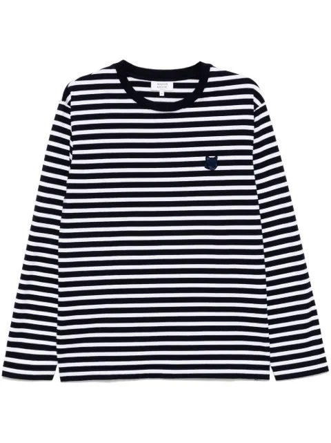 Maison Kitsuné Bold Fox head patch regular marin T-shirt Blue OM00125KJ0044