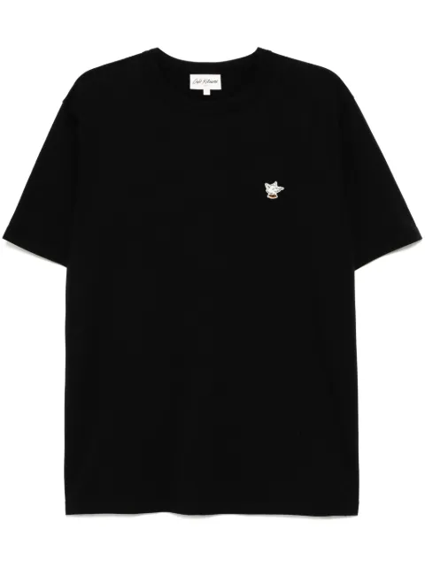 CAFÉ KITSUNÉ Barista Fox Patch Relaxed T-shirt Black CKNU00102KJ7014