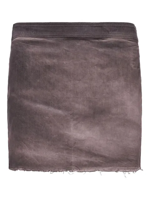 Rick Owens DRKSHDW frayed-hem mini skirt Black DS01E3342SCF