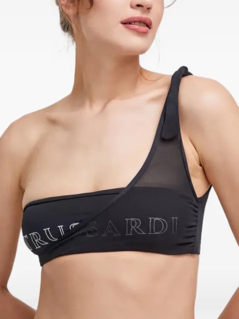 Trussardi one-shoulder bikini top Black TRU1WTP08