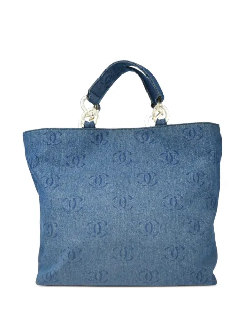 CHANEL Pre-Owned 2002 CC tote bag Blue 7409071