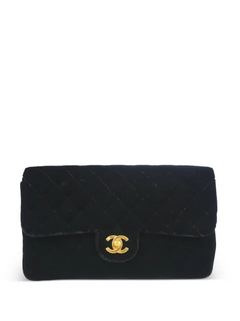 CHANEL Pre-Owned 1995 velvet flap backpack Black 3680114