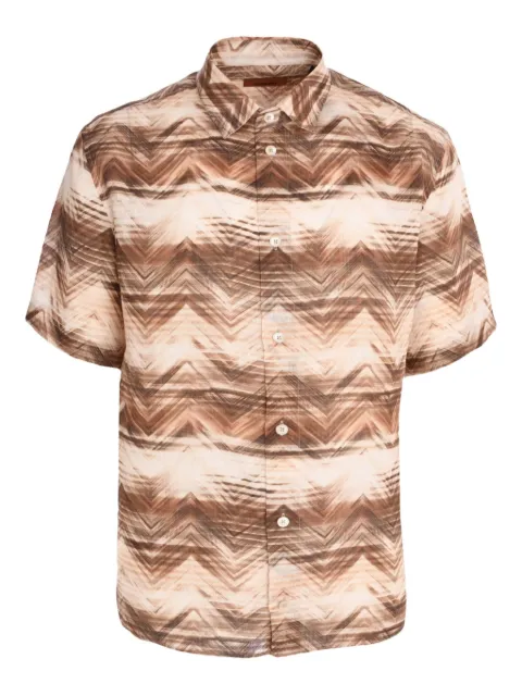 Missoni zigzag-pattern short-sleeve shirt Neutrals US25SJ0GBW00VV