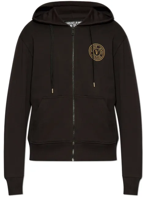 Versace Jeans Couture logo-embroidered hoodie Black 78GAIT00CF01T