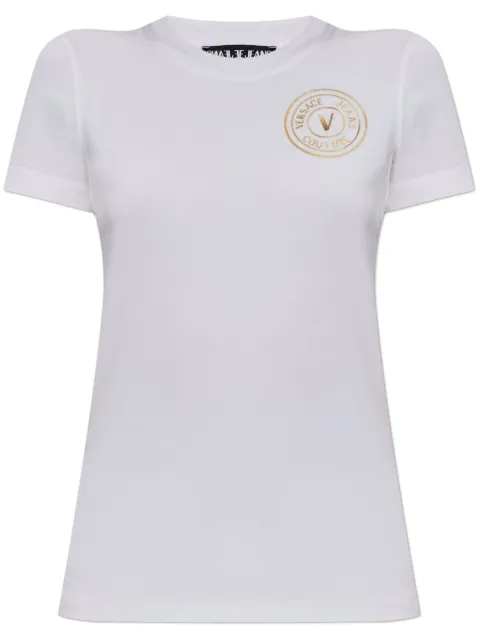 Versace Jeans Couture V-Emblem T-shirt White 78HAHT00CJ03T