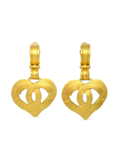 CHANEL Pre-Owned 1995 heart clip-on earrings Gold ER95P