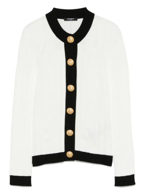 Balmain two-tone cardigan White FF1KL191KI64