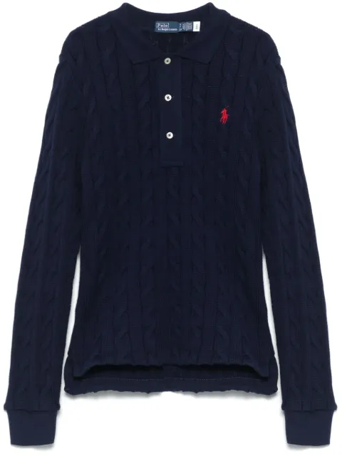 Polo Ralph Lauren cable-knit cotton polo shirt Blue 211959100004