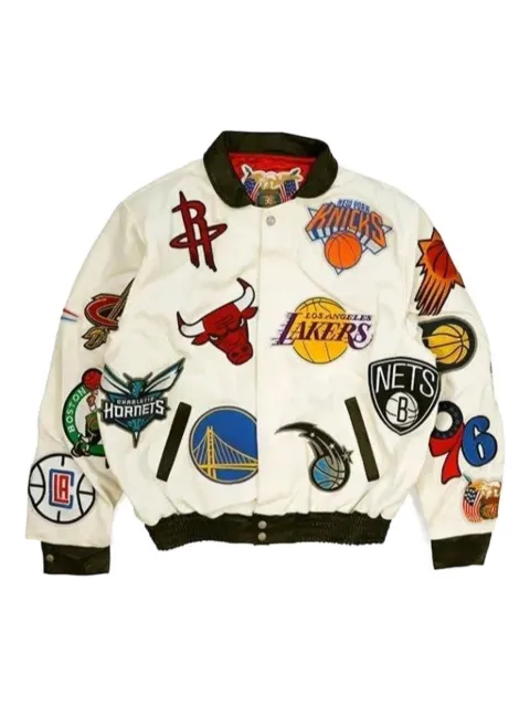Jeff Hamilton NBA-collage jacket Neutrals NBA101WHT