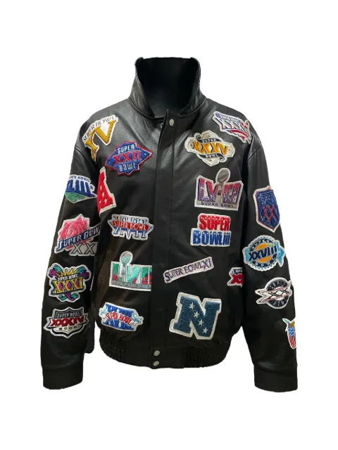 Jeff Hamilton History Of Super Bowl Collage jacket Black NFL001SB
