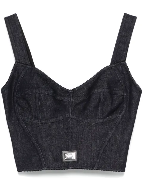 Dolce & Gabbana denim corset top Blue F7W98DG8MS5