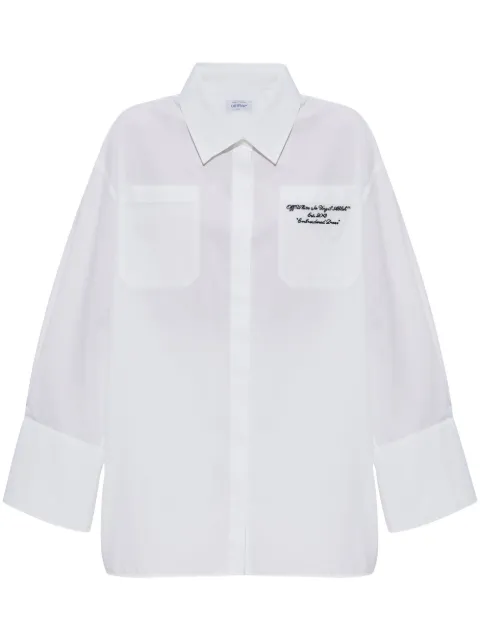 Off-White embroidered logo shirt dress White OWDG009S25FAB0010110