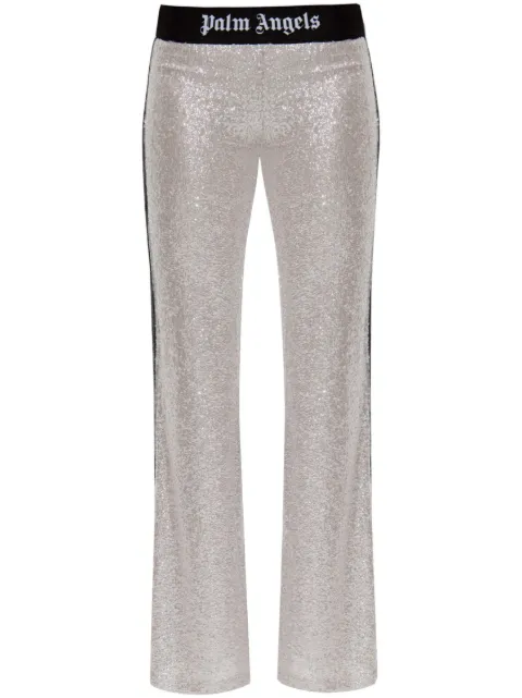 Palm Angels sequin-embellished trousers Silver PWCA151S25FAB0010910