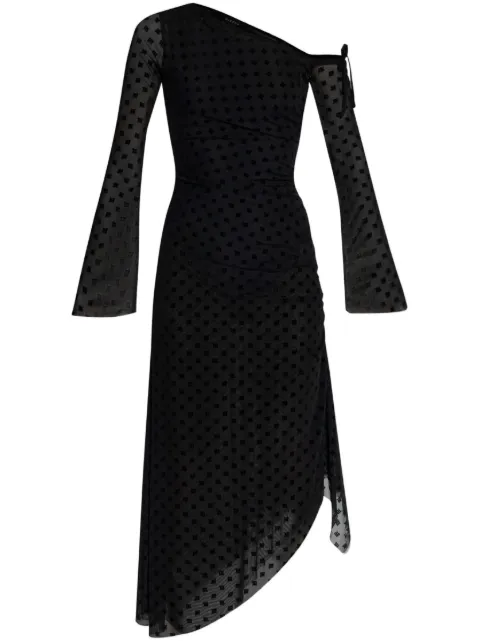MISBHV logo-flocked midi dress Black 250W813