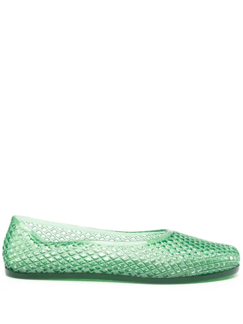 Ancient Greek Sandals Iro cage-detail ballet flats Green IROJELLY