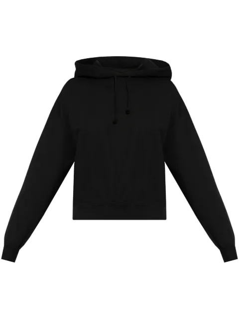 Y-3 logo-print hoodie Black JX7373