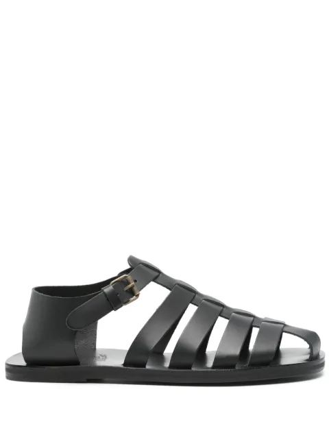 Ancient Greek Sandals Nestoras sandals Black NESTORASVACHETTA