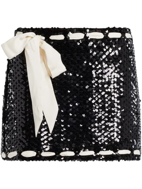 LoveShackFancy bow-embellished mini skirt Black LS8942288