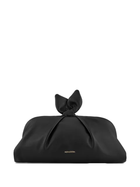 Aquazzura small Bow Tie clutch bag Black DENCLUC1NAP