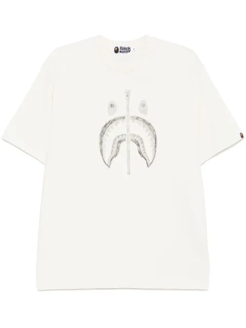 A BATHING APE® logo-print T-shirt Neutrals 001CSK801316M