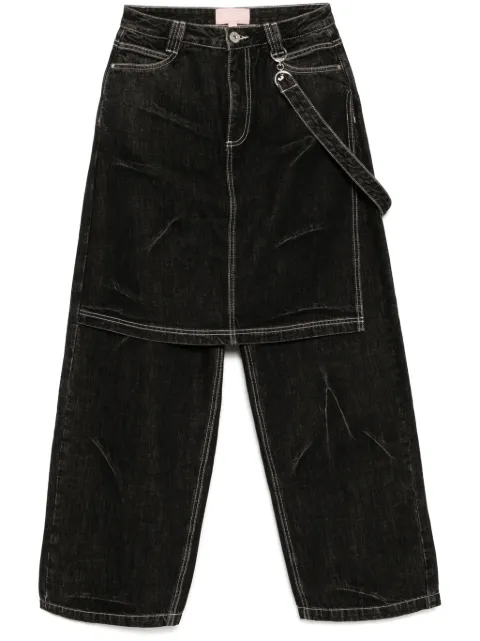 A BATHING APE® layered jeans Black BPYDPL202301L
