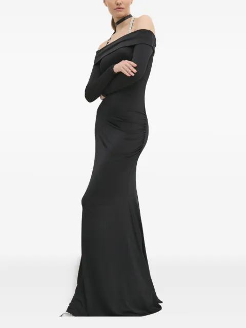 Chiara Ferragni off-the-shoulder long-sleeve maxi dress Black 77CBO997