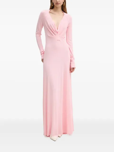 Victoria Beckham long-sleeve twisted maxi dress Pink 1424WDR005950A