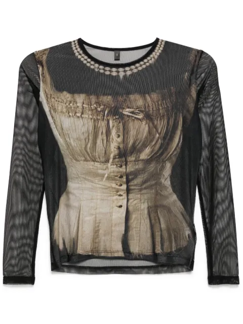 IA LONDON graphic-print top Black FT001