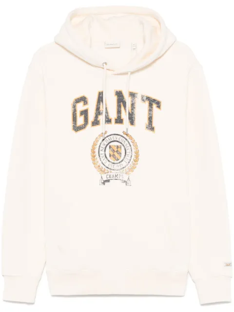 Gant logo-print hoodie White 2015068