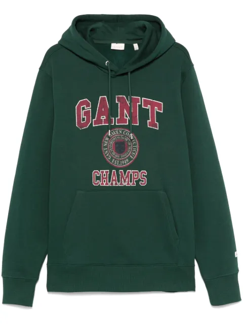 Gant logo-print hoodie Green 2015068