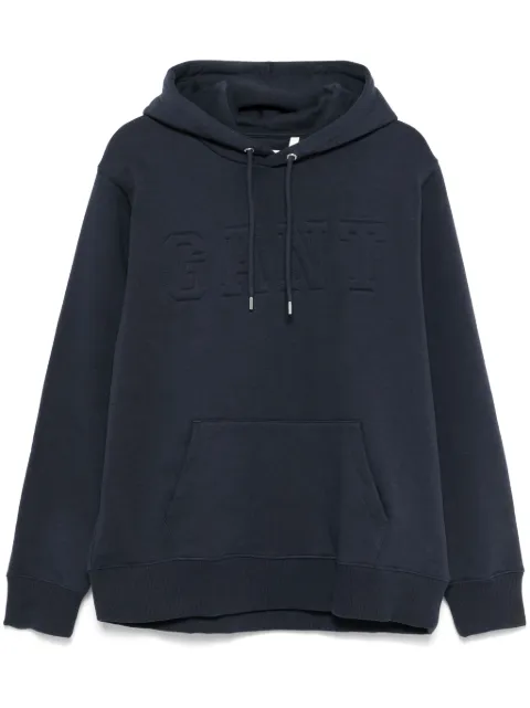 Gant embossed-logo hoodie Blue 2015084