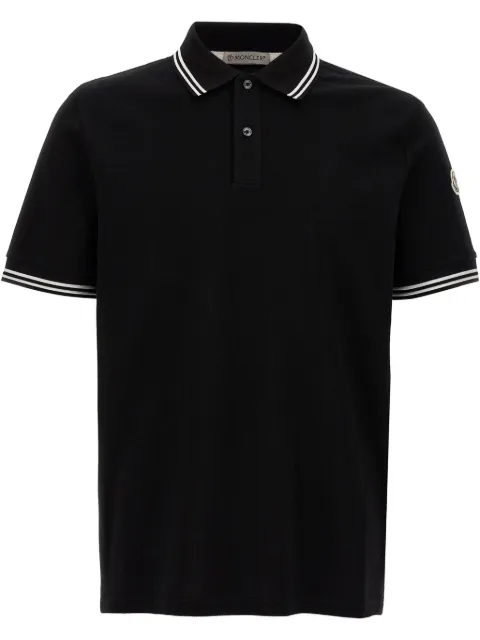 Moncler logo-patch polo shirt Black K10918A0000789A16