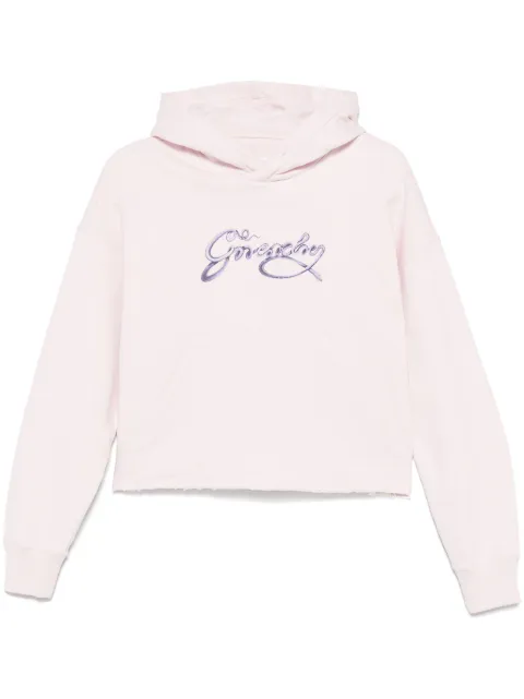 Givenchy logo-print hoodie Pink BWJ03MP705